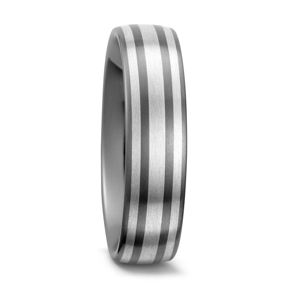 Titanium & Sterling Silver, 6mm wide,  Comfort Court profile, Hypoallergenic, 50995/001/000/9202