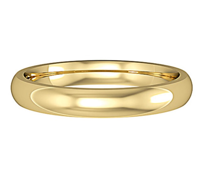 9ct & 18ct Gold options, Also available in Rose Gold, Platinum & Palladium, prices on request, 2mm, 2.5mm or 3mm widths, 1.5mm deep (2mm), 2.0mm deep (2.5mm & 3mm), Classic Comfort Court profile, Polished - other surface finishes available on request, Made in England , AVAILABLE IN 14 DAYS IN MOST SIZES (from date of size confirmation), Other sizes including half sizes available on request