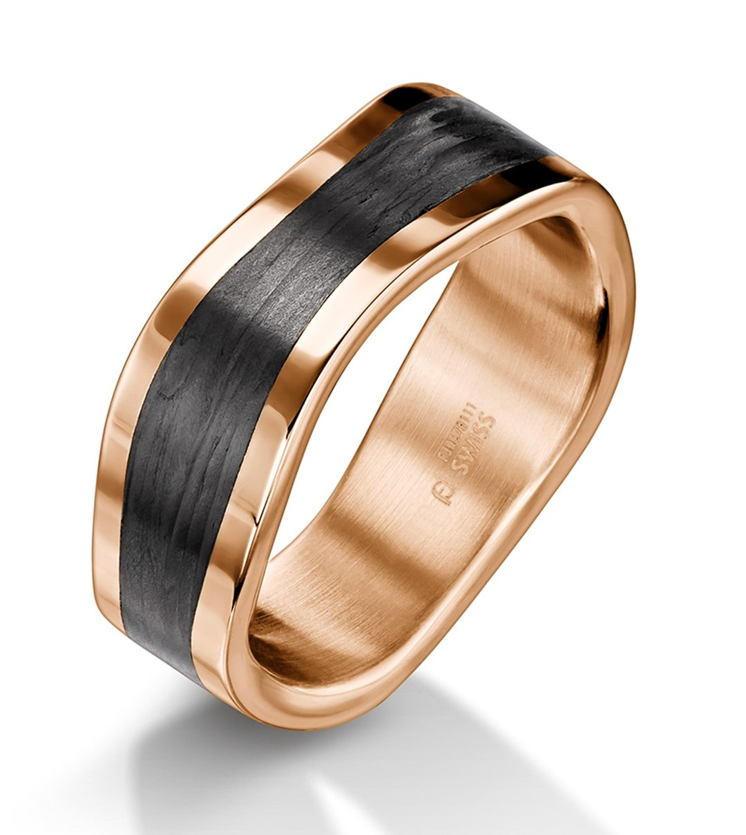Black Carbon Fibre Wave Ring