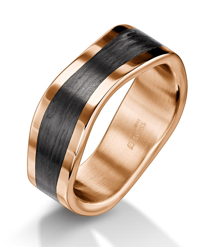Black Carbon Fibre Wave Ring