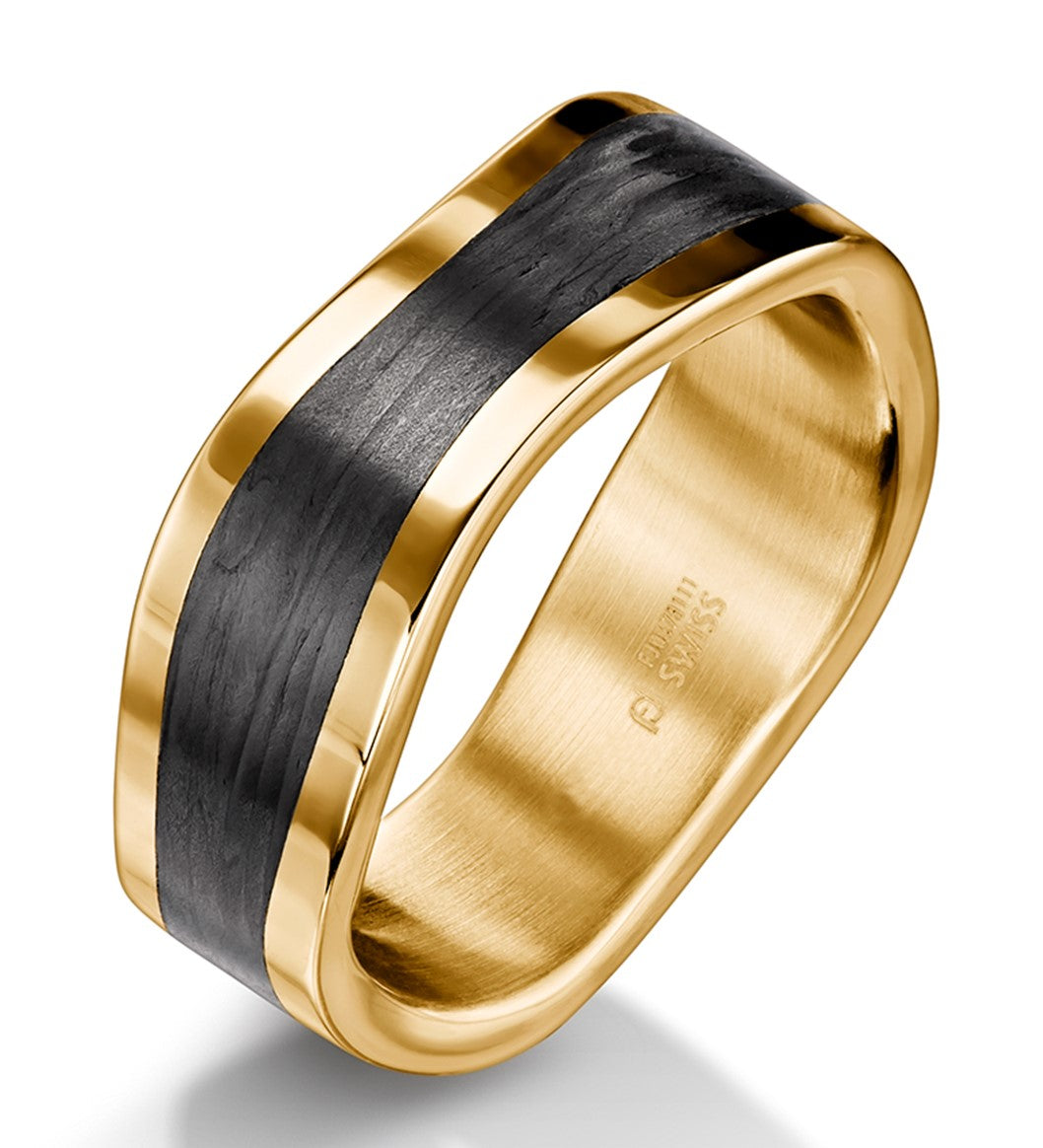 Black Carbon Fibre Wave Ring