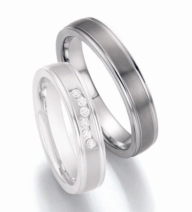 4.5mm Plain Steel & Titanium Wedding Ring