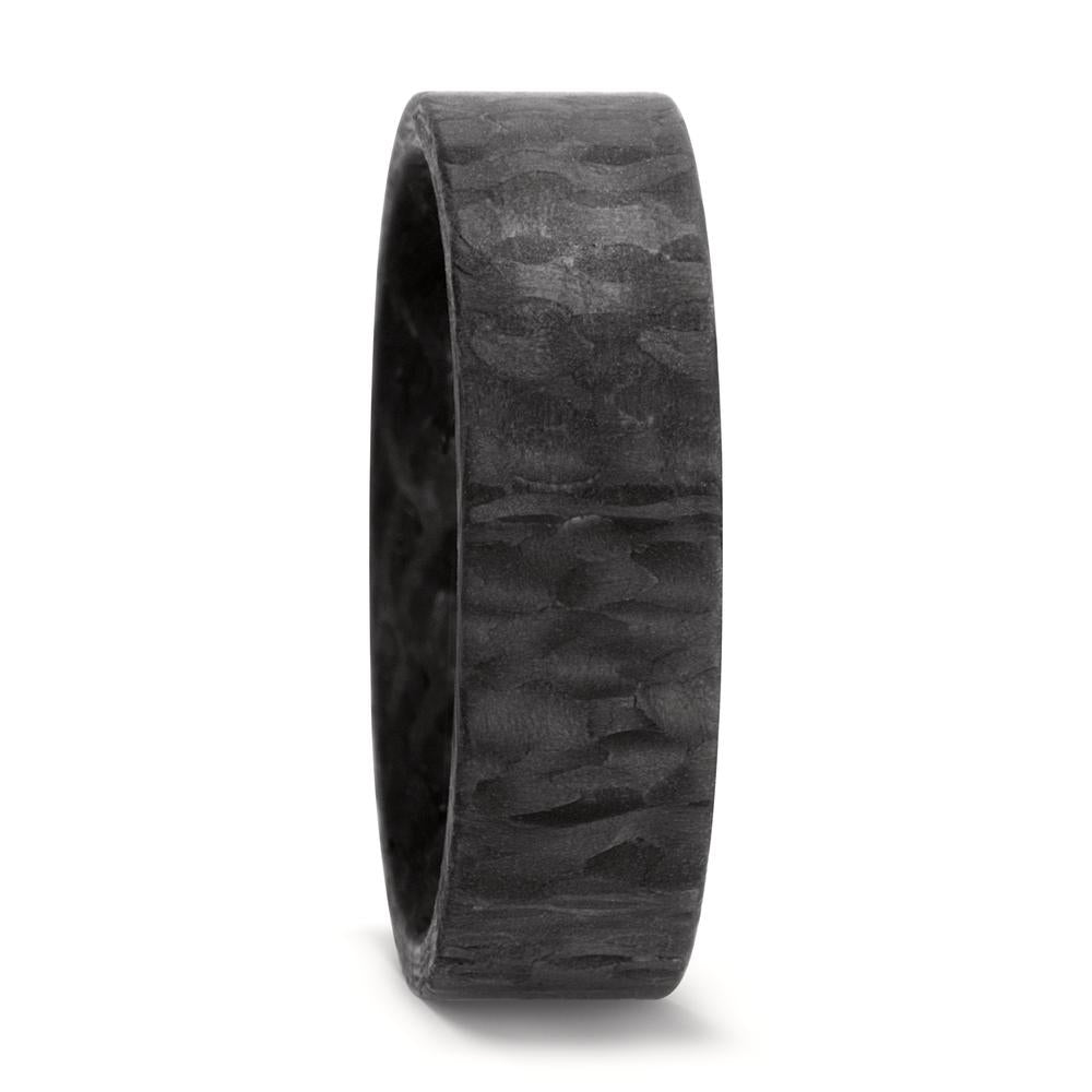 Black Carbon Fibre ring, 6mm wide, 2.1mm deep, Flat exterior profile with courted interior, 51024/002/000/N000