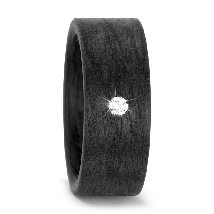 8mm wide Black Carbon Fibre ring, 2.6 mm deep with flat exterior profile courted interior, 59305/002/005/N000