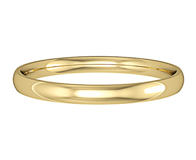 9ct & 18ct Gold options, Also available in Rose Gold, Platinum & Palladium, prices on request, 2mm, 2.5mm or 3mm widths, 1.5mm deep (2mm), 2.0mm deep (2.5mm & 3mm), Classic Comfort Court profile, Polished - other surface finishes available on request, Made in England , AVAILABLE IN 14 DAYS IN MOST SIZES (from date of size confirmation), Other sizes including half sizes available on request