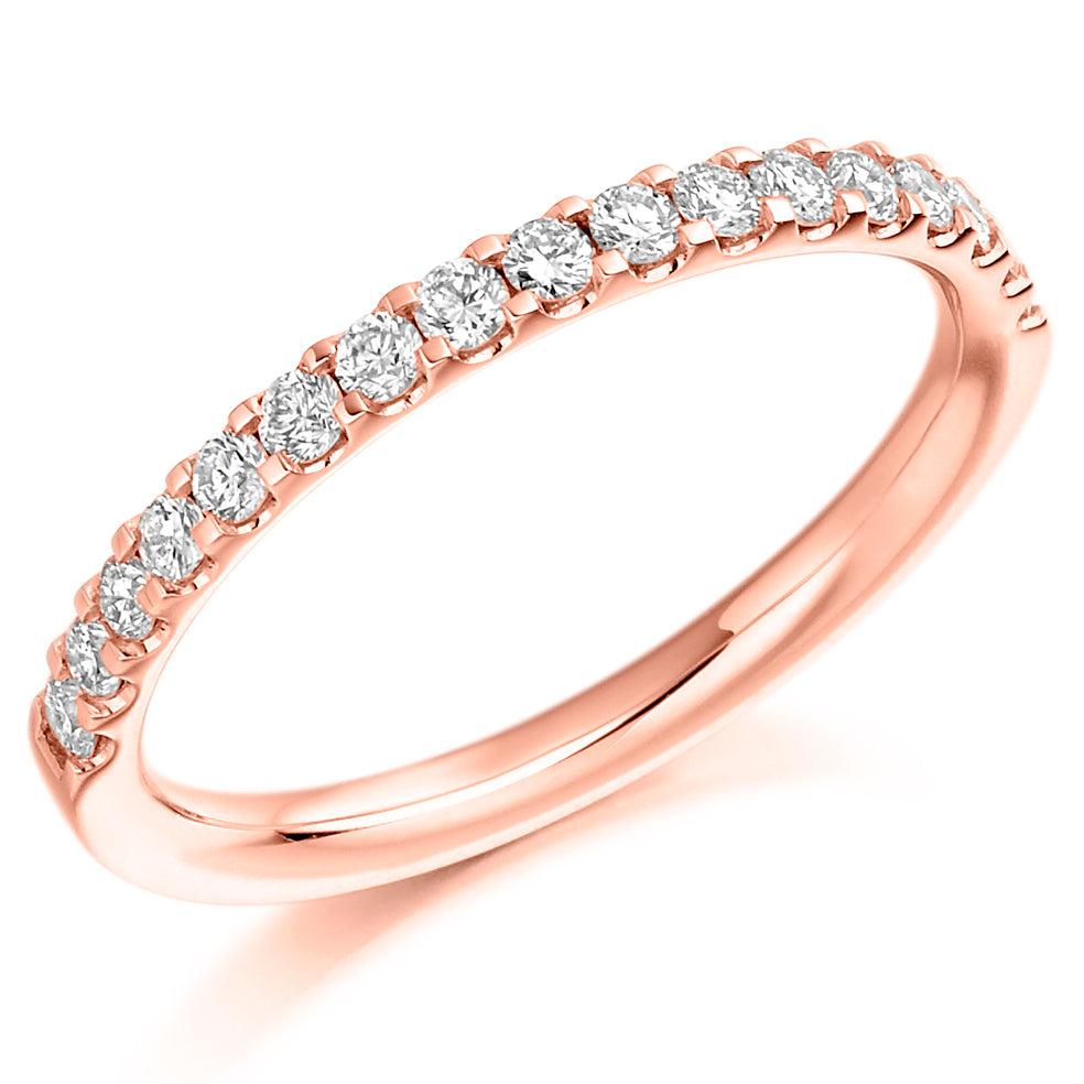 Rose Gold Diamond Wedding Ring Micro-claw Set with 0.33ct