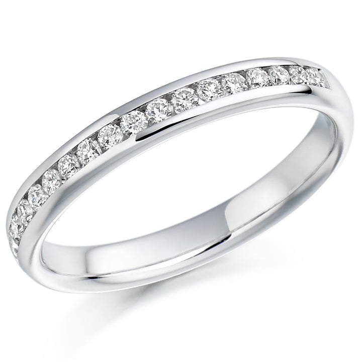Diamond Wedding Ring Channel Set with 0.22ct in Platinum or Palladium