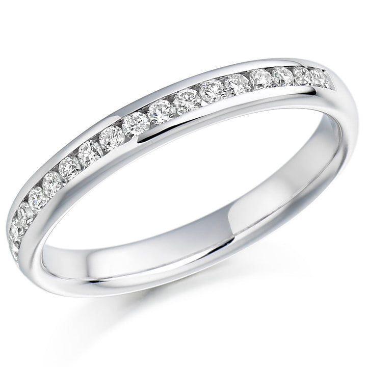 White Gold Diamond Wedding Ring Channel Set with 0.22ct