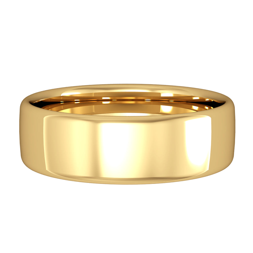9ct Yellow Gold, 5mm or 6mm widths, 1.5mm deep, Modern Court profile, Polished - other surface finishes available on request, Made in England , AVAILABLE IN 14 DAYS IN MOST SIZES (from date of size confirmation), Other sizes including half sizes available on request