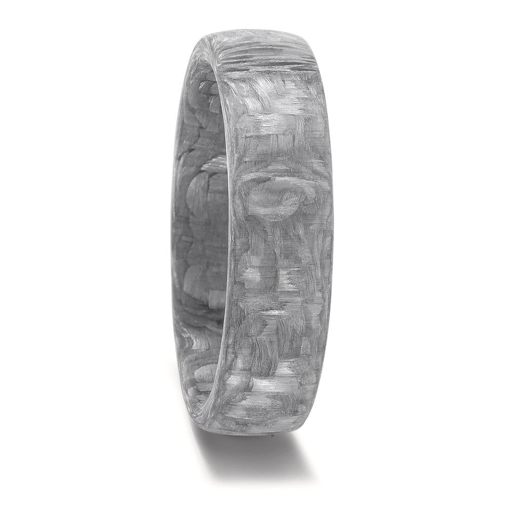 'White' Carbon Fibre ring, 6mm wide, 2.6mm deep, Comfort court profile, 52628/002/000/N002