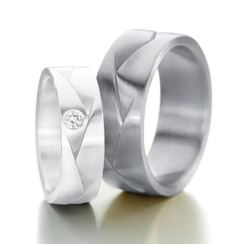 Ready Made - 'Origami' Ring - 8mm 18ct White Gold
